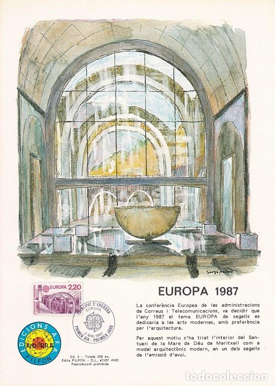 Timbres: Andorra 1987 N&ordm; 4 Tirada 500 - Santuario de Meritxell - Europa - Arquitectura moderna - Mare de D&eacute;u