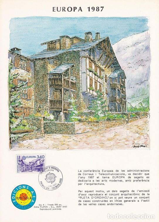 Timbres: Andorra 1987 N&ordm; 6 Tirada 500 - Europa - Arquitectura moderna - Estaci&oacute;n de invierno Ordino - Pleta