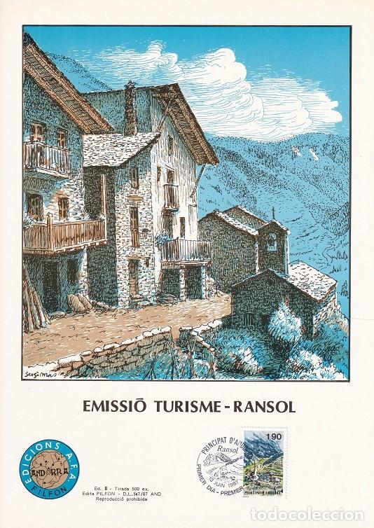 Timbres: Andorra 1987 N&ordm; 8 Tirada 500 - Emissi&oacute; turisme Ransol - Emisi&oacute;n Turismo - Ransol