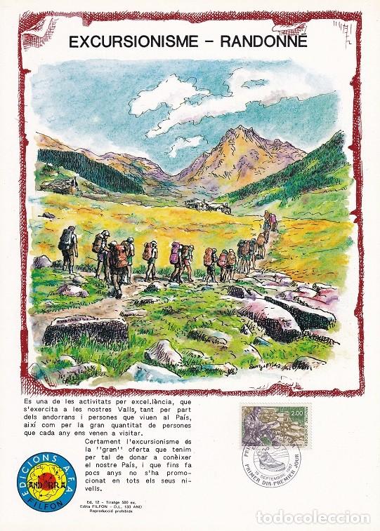 Sellos: Andorra 1987 N&ordm; 12 Tirada 500 - Excursionisme - Randonne - Naturaleza - Excursionismo - Valls