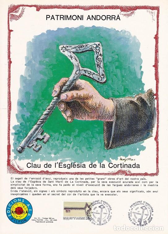 Sellos: Andorra 1987 N&ordm; 13 Tirada 500 - Patrimoni andorr&agrave; Clau de l'Esgl&eacute;sia de la Cortinada - Llave Iglesia