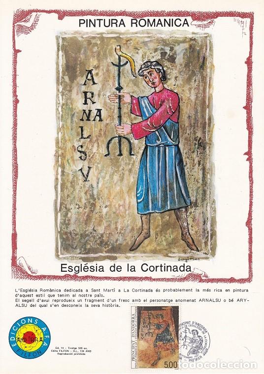 Sellos: Andorra 1987 N&ordm; 14 Tirada 500 - Pintura romanica - Esgl&eacute;sia de la Cortinada - Sant Mart&iacute; - Arnalsu