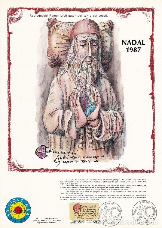 Sellos: Andorra 1987 N&ordm; 13 Tirada 500 - Nadal Navidad - Ramon Llull - De Natividad ( La Doctrina Pueril )