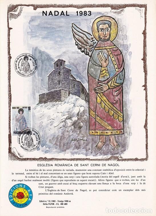 Selos: Andorra 1983 N&ordm; 13 Tirada 1000 - Nadal Navidad - Esgl&eacute;sia rom&agrave;nica de Sant Cerni de Nagol - Pintura