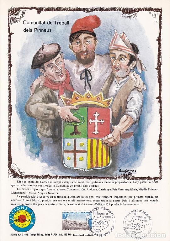 Selos: Andorra 1984 N&ordm; 4 Tirada 800 - Comunitat de Treball dels Pirineus Comunidad laboral de los Pirineos