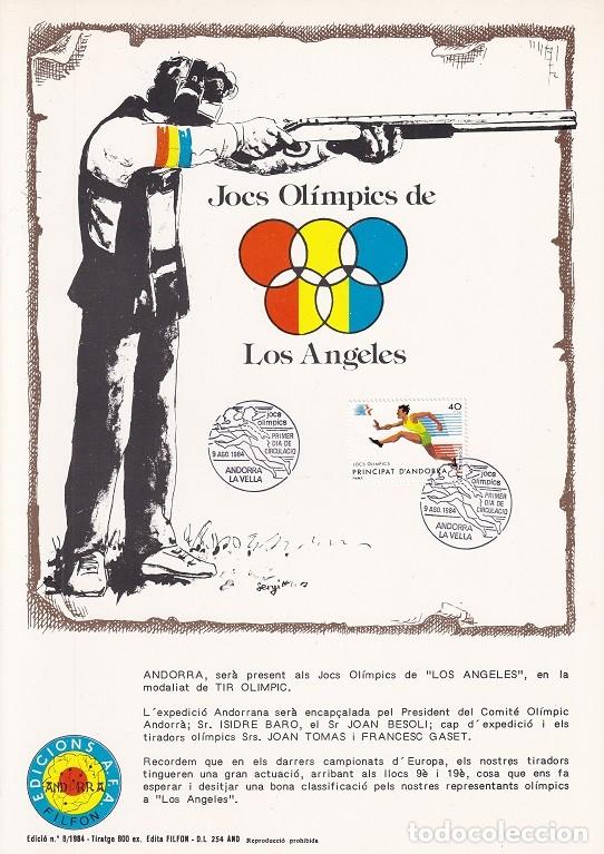 Selos: Andorra 1984 N&ordm; 8 Tirada 800 - Jocs Ol&iacute;mpics de Los &Aacute;ngeles - Atletismo - Juegos Ol&iacute;mpicos Los &Aacute;ngel