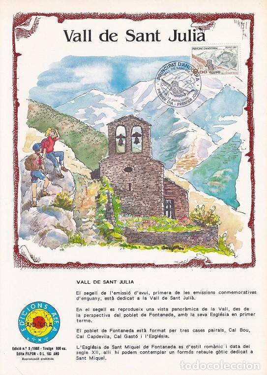 Briefmarken: Andorra 1985 N&ordm; 2 Tirada 600 - Vall de Sant Juli&agrave; - Turismo - Valle de San Juli&aacute;