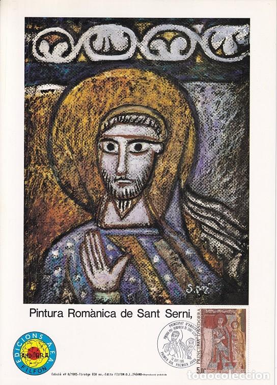 Stamps: Andorra 1985 N&ordm; 8 Tirada 650 - Pintura rom&agrave;nica de Sant Serni Arte pre rom&aacute;nico Sant Cern&iacute; de Nagol