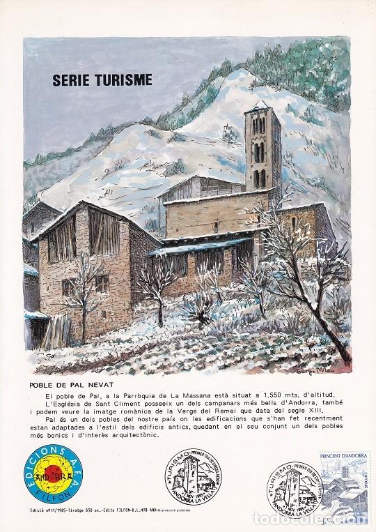 Selos: Andorra 1985 N&ordm; 11 Tirada 650 - Serie Turisme &middot; Poble de Pal nevat - Serie turismo &middot; Vista de Pal