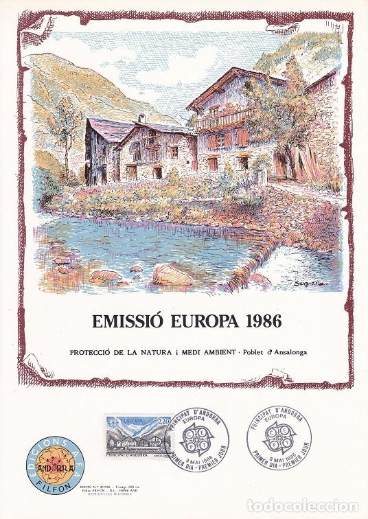 Selos: Andorra 1986 N&ordm; 4 Tirada 600 - Emissi&oacute; Europa - Protecci&oacute; de la Natura i Medi Ambient - Ansalonga