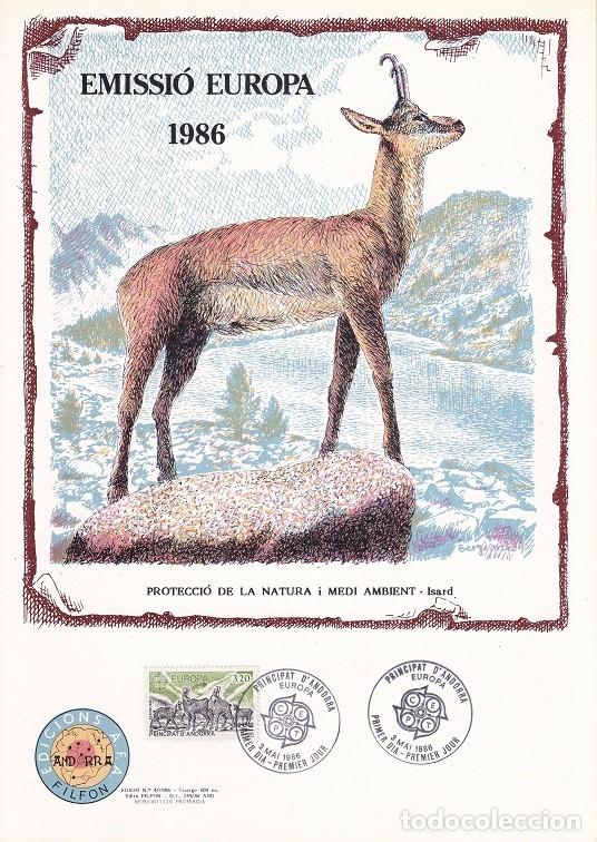 Selos: Andorra 1986 N&ordm; 4 Tirada 600 - Emissi&oacute; Europa Protecci&oacute; de la Natura i Medi Ambient - Isard - Rebeco