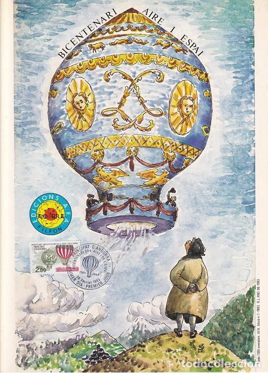 Stamps: Andorra 1983 N&ordm; 1 Tirada 1300 Bicentenari aire i espai - Primeros vuelos d los hermanos Montgolfi&egrave;re