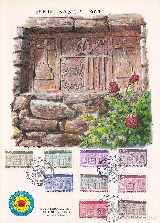 Stamps: Andorra 1983 N&ordm; 7 Tirada 1000 - Serie b&aacute;sica y completa - Escudo primitivo de los Valles de Andorra