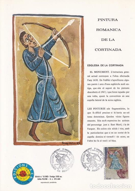 Timbres: Andorra 1983 N&ordm; 9 Tirada 1000 - Pintura rom&agrave;nica de La Cortinada - Esgl&egrave;sia de La Cortinada - Arte
