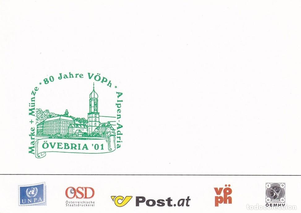 Sellos: Tarjeta Austria 2001 - Exposici&oacute;n Filat&eacute;lica &Ouml;VEBRIA '01 - 80 Aniversario de la V&Ouml;Ph
