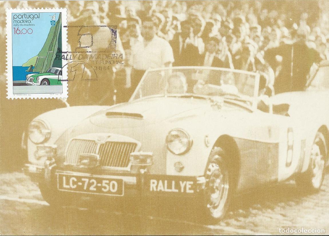 Sellos: 1984. MADEIRA. PORTUGAL. M&Aacute;XIMA/MAXIMUM CARD. RALLY. AUTOMOVILISMO. COCHES. YT 95. DEPORTES/SPORTS.