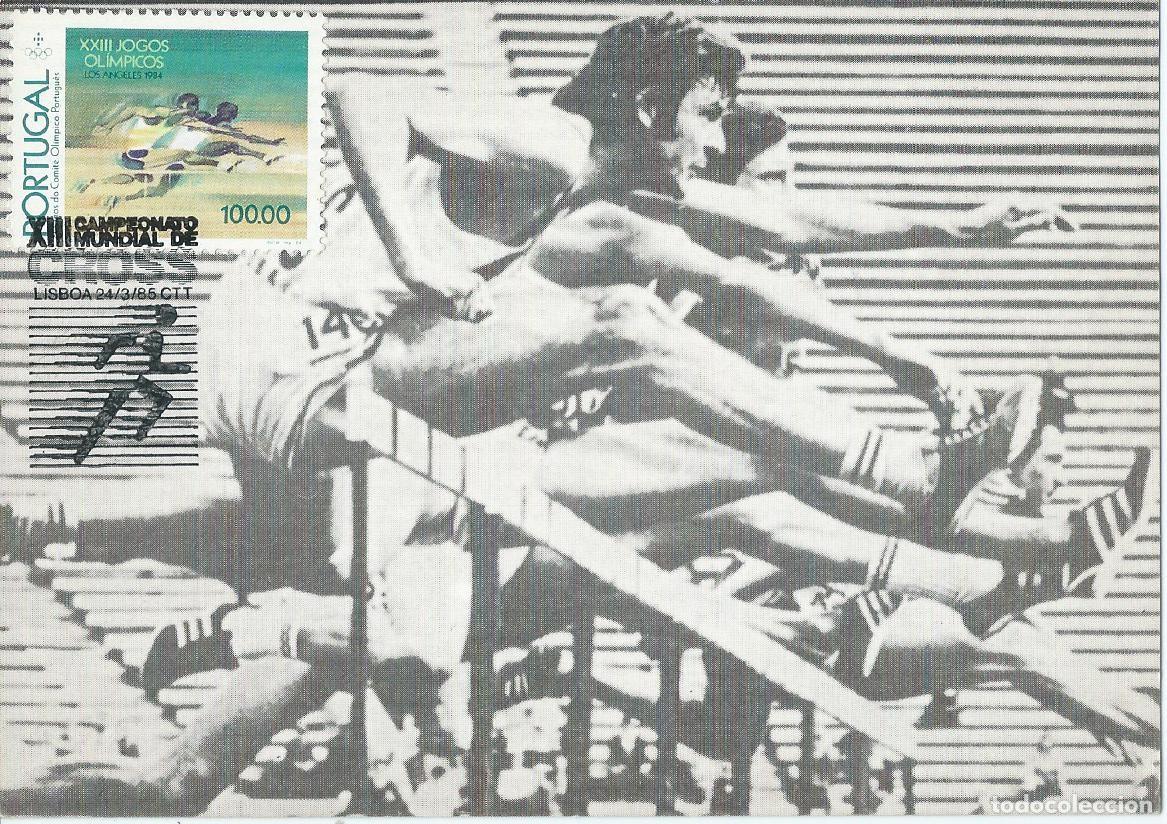 Sellos: 1985. PORTUGAL. M&Aacute;XIMA/MAXIMUM CARD. ATLETISMO/ATHLETICS CARRERAS/RACING. DEPORTES/SPORTS.