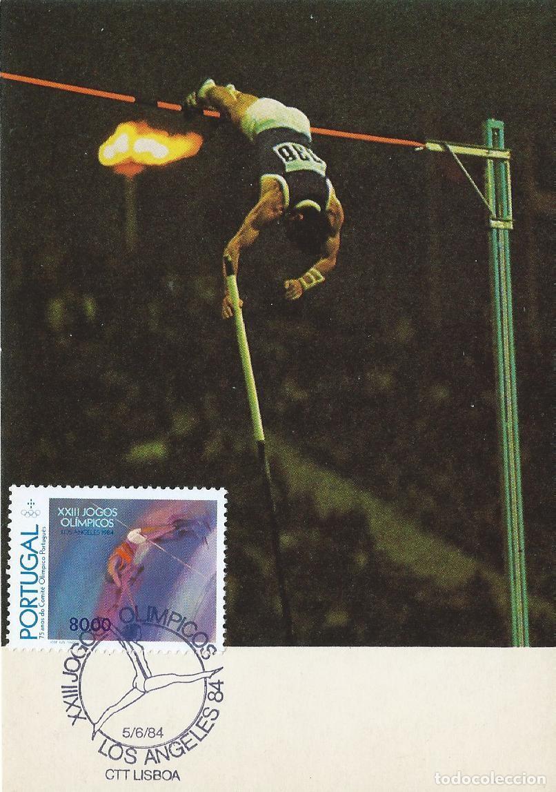 Sellos: 1984. PORTUGAL. M&Aacute;XIMA/MAXIMUM CARD. ATLETISMO. JJ. OO. LOS ANGELES. YT 1617. DEPORTES/SPORTS.