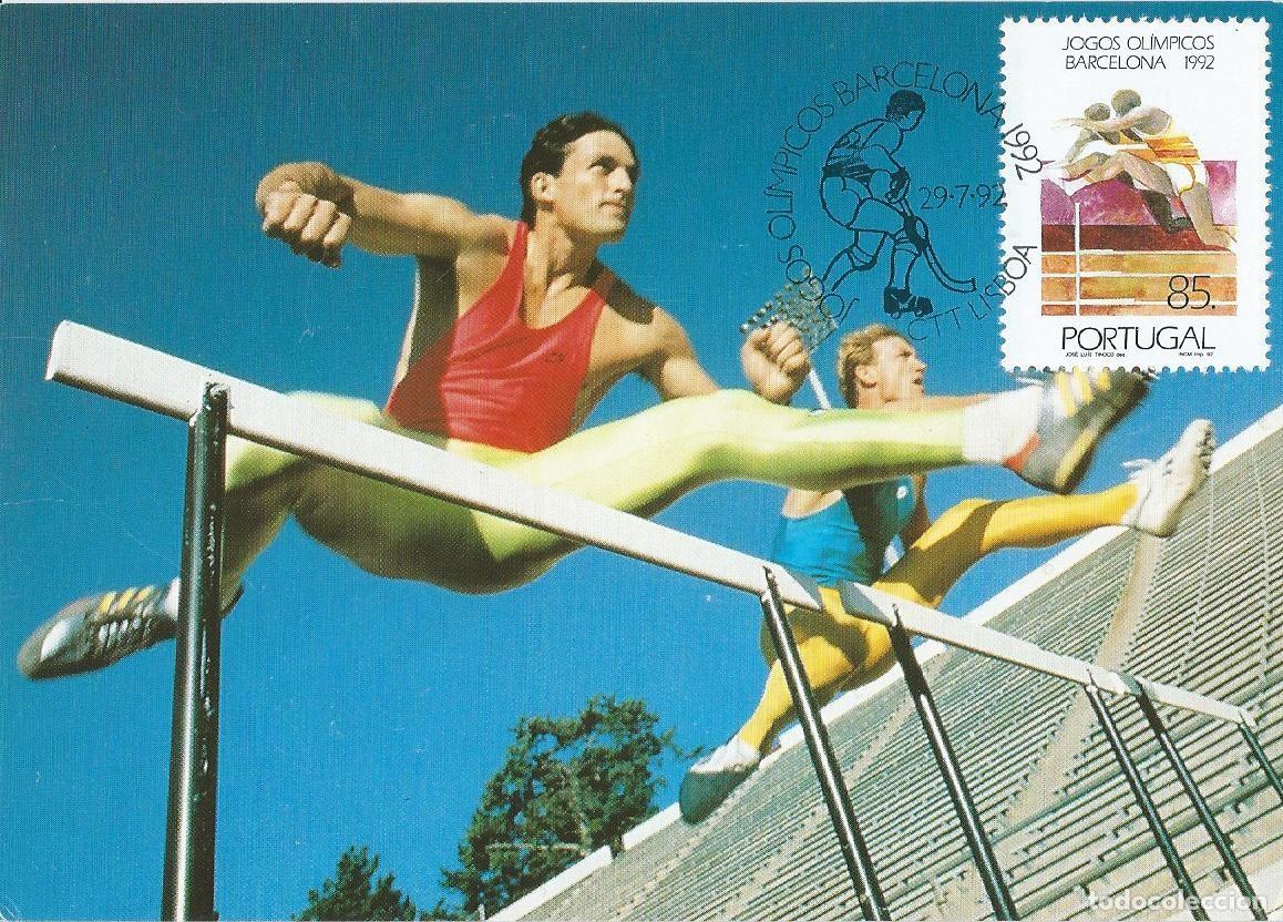 Sellos: 1992. PORTUGAL. M&Aacute;XIMA/MAXIMUM CARD ATLETISMO/ATHLETICS. JJ. OO. BARCELONA. YT 1916. DEPORTES/SPORTS