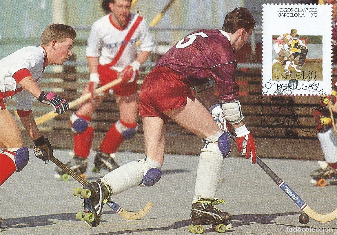 Sellos: 1992. PORTUGAL. M&Aacute;XIMA/MAXIMUM CARD. HOCKEY. JJ. OO. BARCELONA. YT 1917. DEPORTES/SPORTS