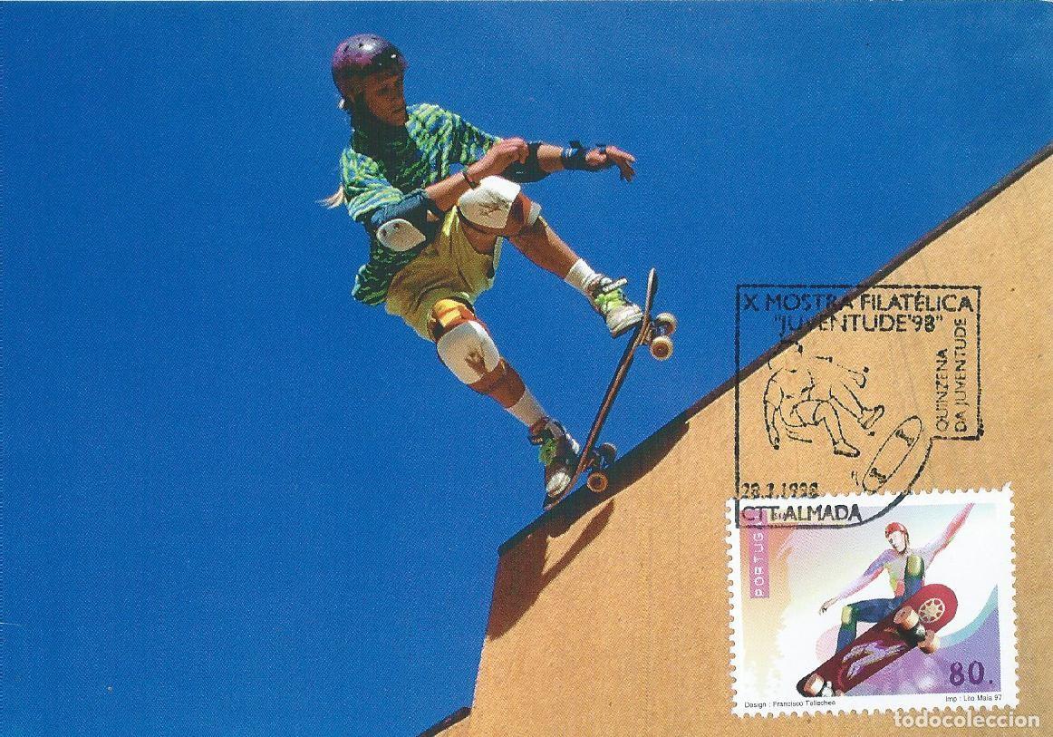 Sellos: 1998. PORTUGAL. M&Aacute;XIMA/MAXIMUM CARD. MONOPATINAJE/SKATEBOARDING. YT 2163. DEPORTES/SPORTS.