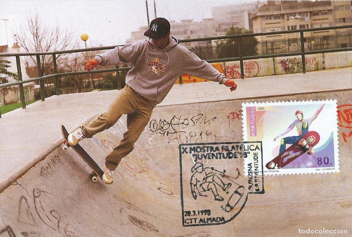Sellos: 1998. PORTUGAL. M&Aacute;XIMA/MAXIMUM CARD. MONOPATINAJE/SKATEBOARDING. YT 2163. DEPORTES/SPORTS.