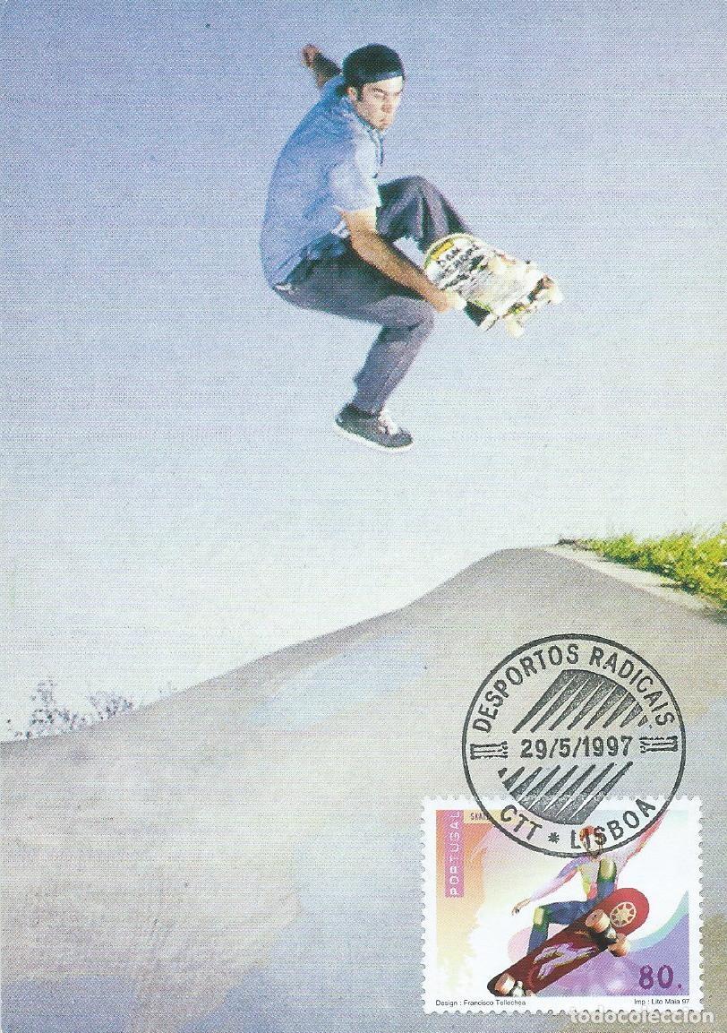 Sellos: 1997. PORTUGAL. M&Aacute;XIMA/MAXIMUM CARD. MONOPATINAJE/SKATEBOARDING. YT 2163. DEPORTES/SPORTS.