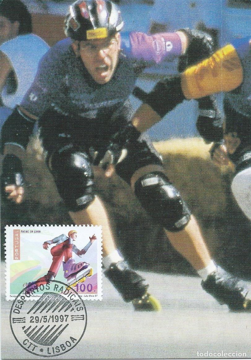 Sellos: 1998. PORTUGAL. M&Aacute;XIMA/MAXIMUM CARD. PATINAJE EN L&Iacute;NEA/INLINE SKATING. YT 2164. DEPORTES/SPORTS.