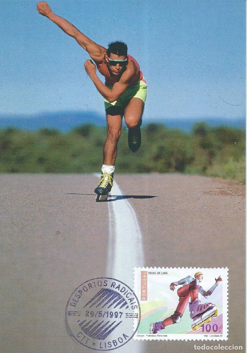 Sellos: 1997. PORTUGAL. M&Aacute;XIMA/MAXIMUM CARD. PATINAJE EN L&Iacute;NEA/INLINE SKATING. YT 2164. DEPORTES/SPORTS.