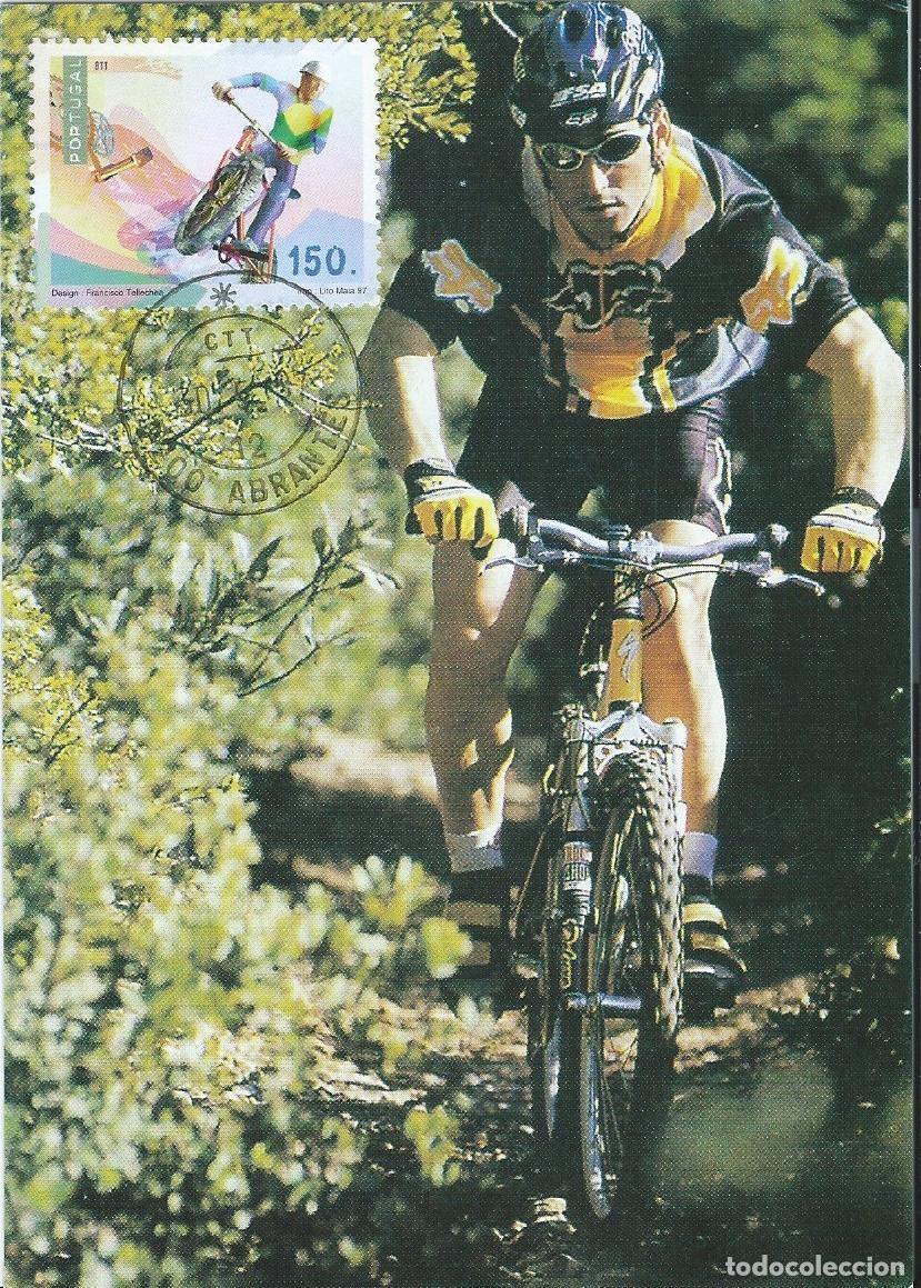 Sellos: 1997. PORTUGAL. M&Aacute;XIMA/MAXIMUM CARD. BTT/MOUNTAIN BIKE/MTB. YVERT 2166. DEPORTES/SPORTS.