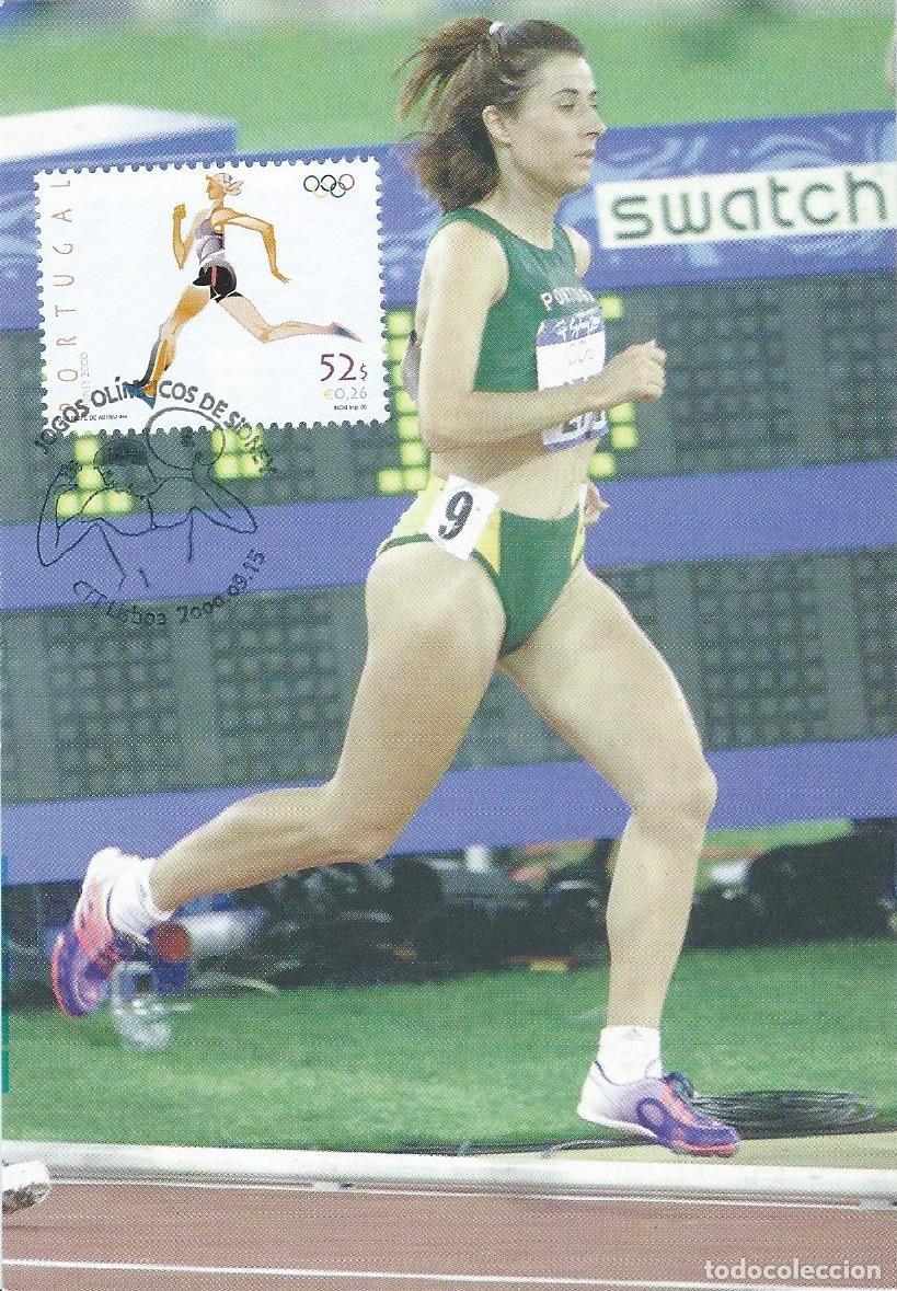Sellos: 2000. PORTUGAL. M&Aacute;XIMA/MAXIMUM CARD. ATLETISMO/ATHLETICS. JJ. OO. SIDNEY. YT 2437. DEPORTES/SPORTS.