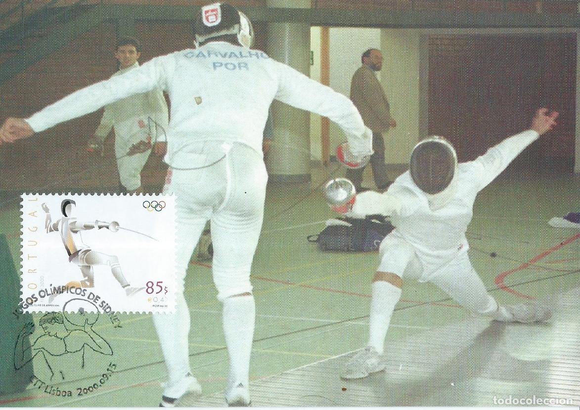 Sellos: 2000. PORTUGAL. M&Aacute;XIMA/MAXIMUM CARD. ESGRIMA/FENCING. JJ. OO. SIDNEY. YT 2441. DEPORTES/SPORTS.
