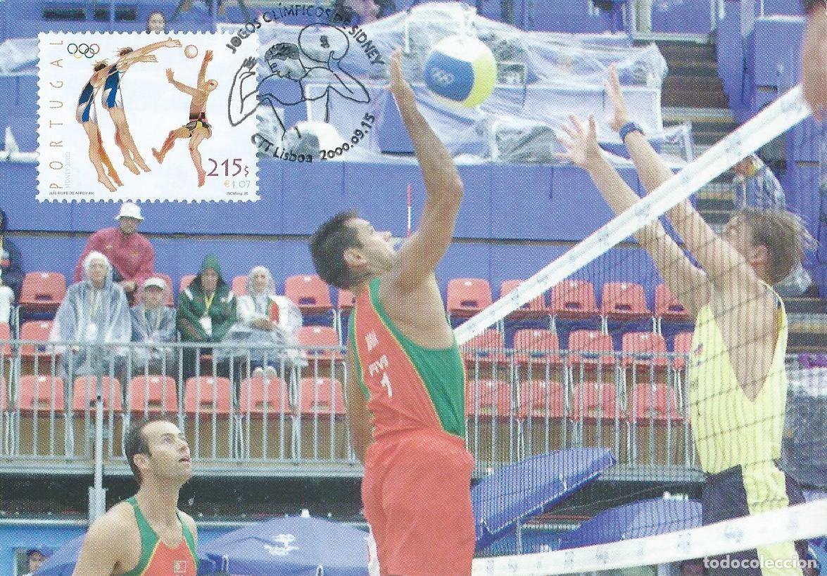 Sellos: 2000. PORTUGAL. M&Aacute;XIMA/MAXIMUM CARD. VOLEIBOL/VALLEYBALL. JJ. OO. SIDNEY. YT 2442. DEPORTES/SPORTS.