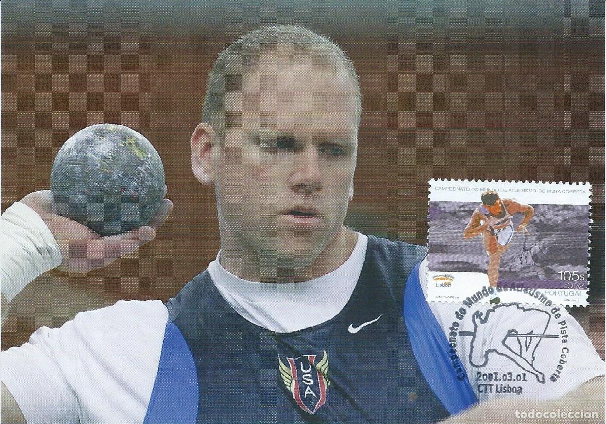 Sellos: 2001. PORTUGAL. M&Aacute;XIMA/MAXIMUM CARD. ATLETISMO/ATHLETICS/PESO/SHOT PUT. YT 2461. DEPORTES/SPORTS.
