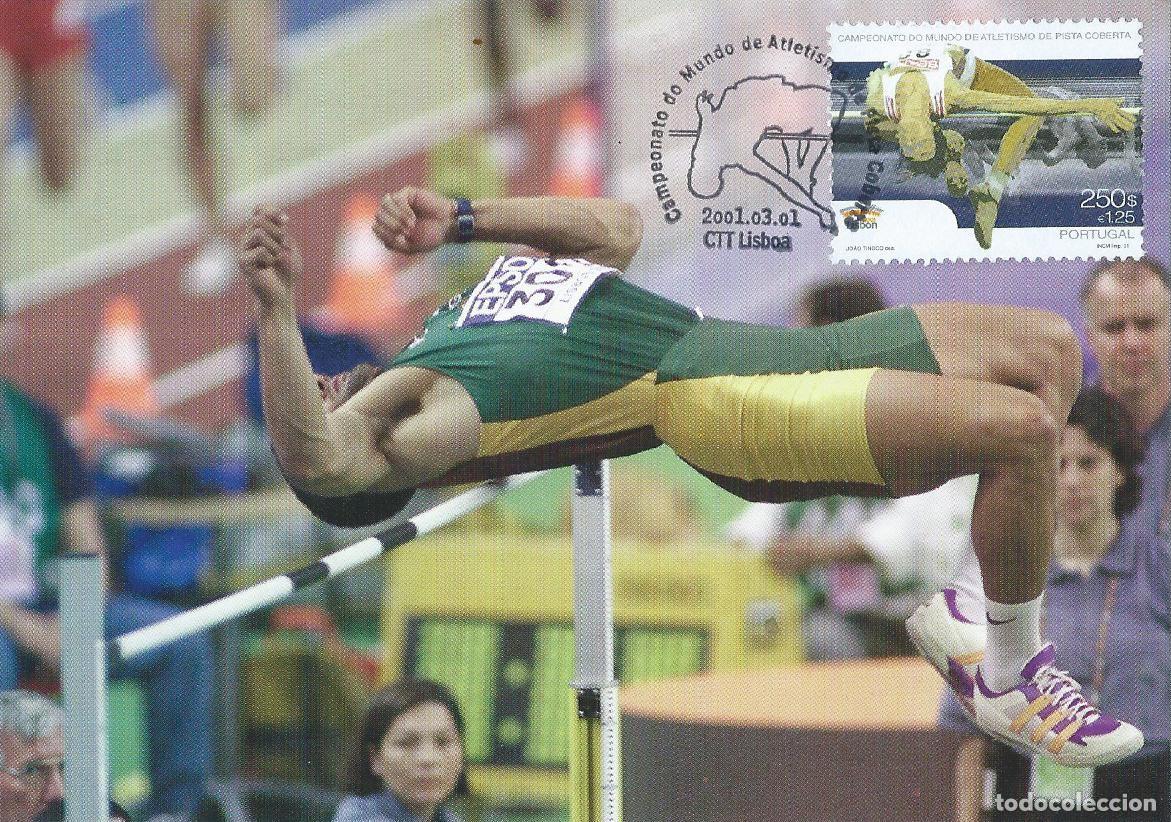 Sellos: 2001. PORTUGAL. M&Aacute;XIMA/MAXIMUM CARD. ATLETISMO/ATHLETICS/ALTURA/HIGH JUMP. YT 2462. DEPORTES/SPORTS.