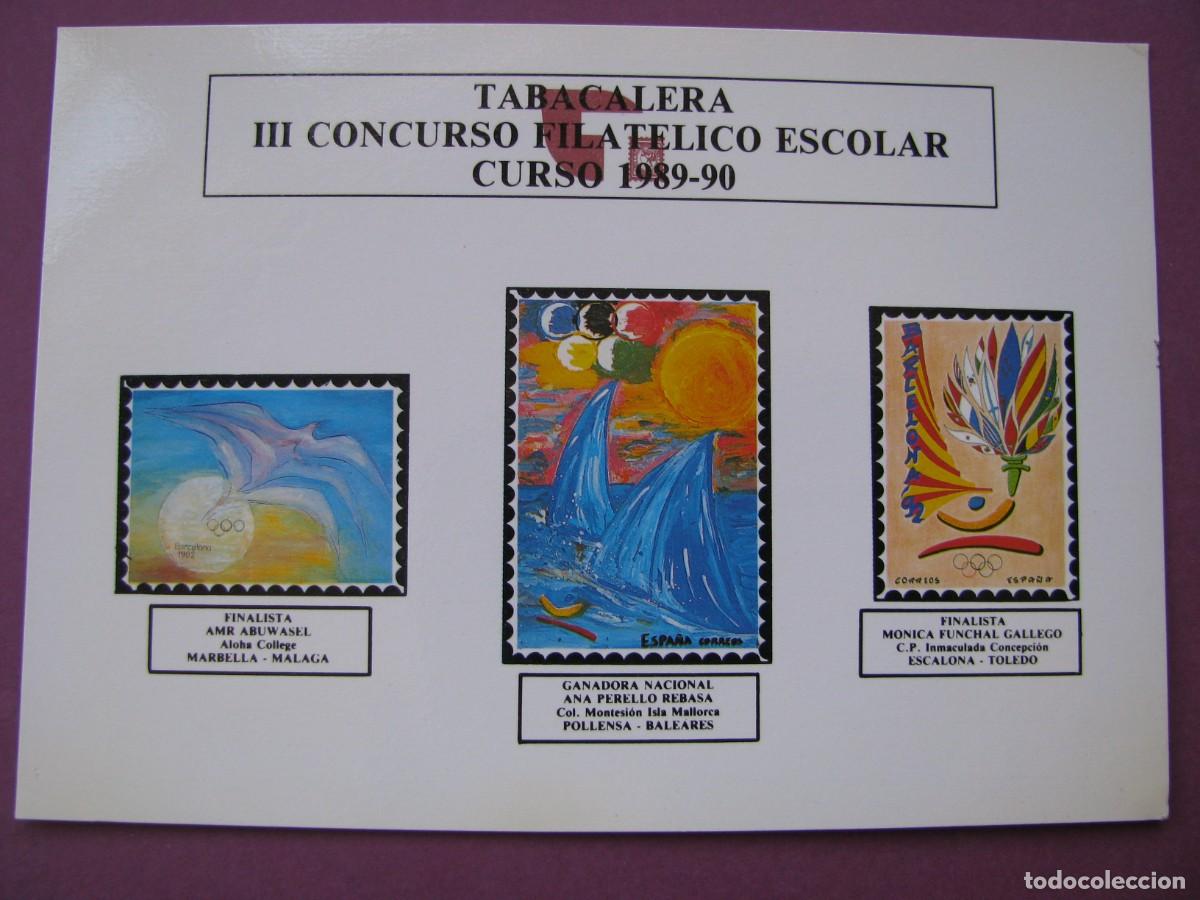 Sellos: TABACALERA III CONCURSO FILAT&Eacute;LICO ESCOLAR. CURSO 89-90