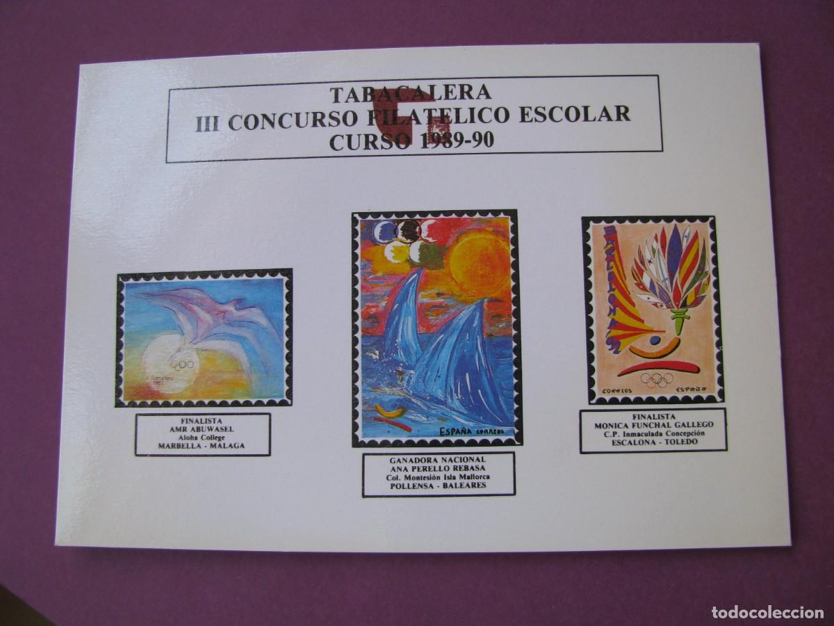 Sellos: TABACALERA III CONCURSO FILAT&Eacute;LICO ESCOLAR. CURSO 89-90