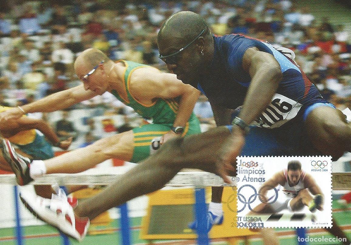 Sellos: 2004. PORTUGAL. M&Aacute;XIMA/MAXIMUM CARD. ATLETISMO/ATHLETICS. YT 2821. JJ. OO. ATENAS. DEPORTES/SPORTS.