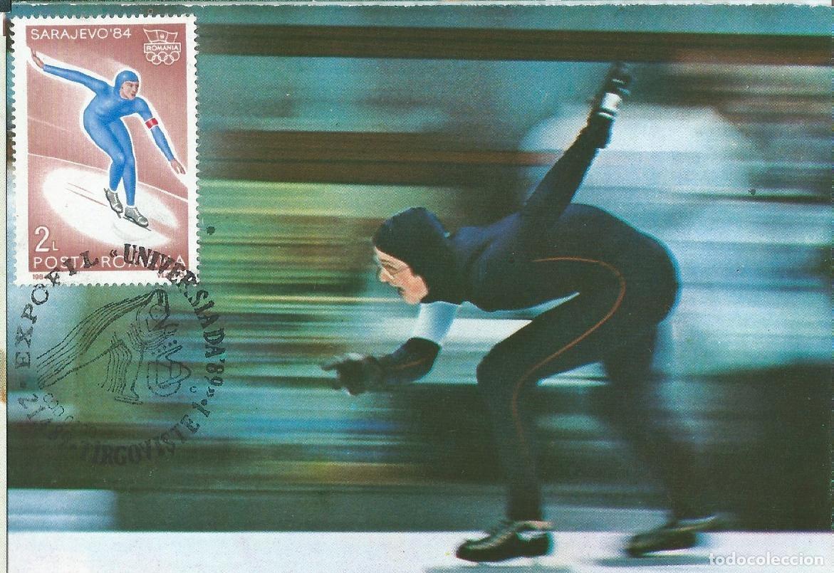 Sellos: 1989. RUMANIA/ROMANIA. M&Aacute;XIMA/MAXIMUM CARD. PATINAJE HIELO/ICE SKATING. YT 3486. DEPORTES/SPORTS.