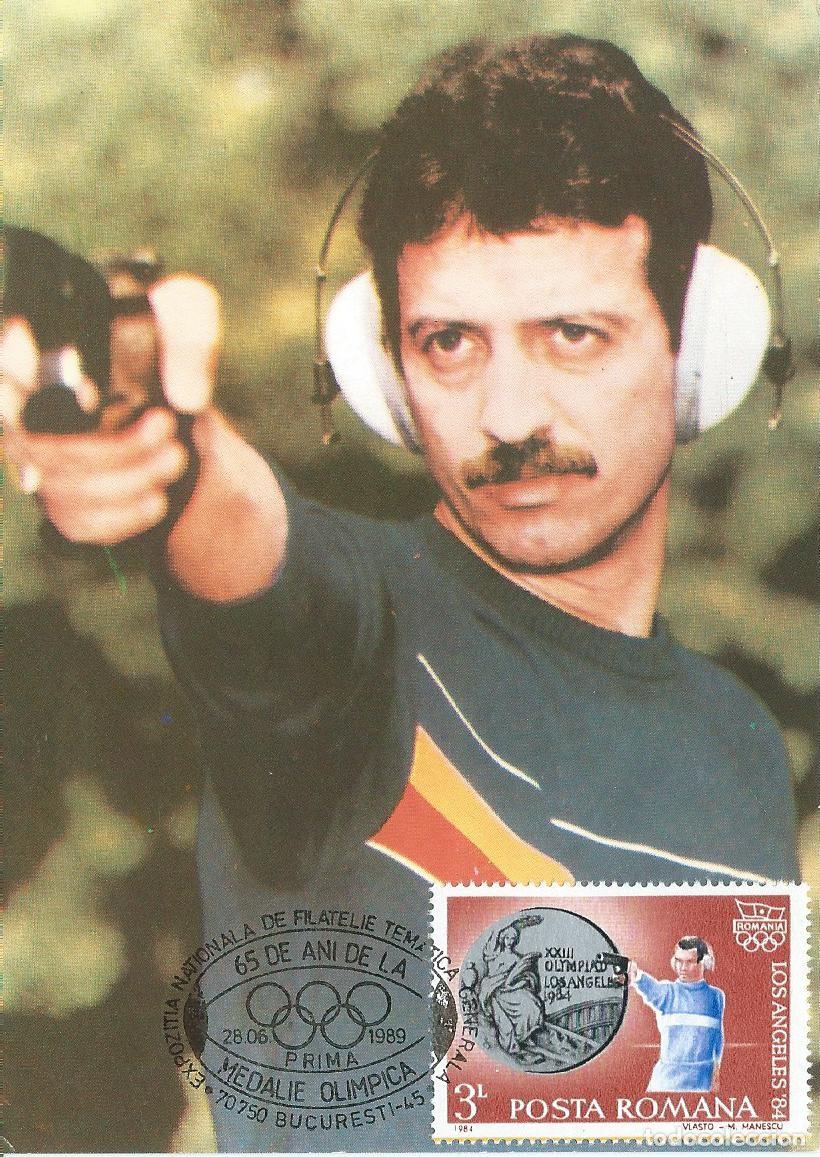 Sellos: 1989. RUMANIA/ROMANIA. M&Aacute;XIMA/MAXIMUM CARD. TIRO/SHOOTING. DEPORTES/SPORTS.