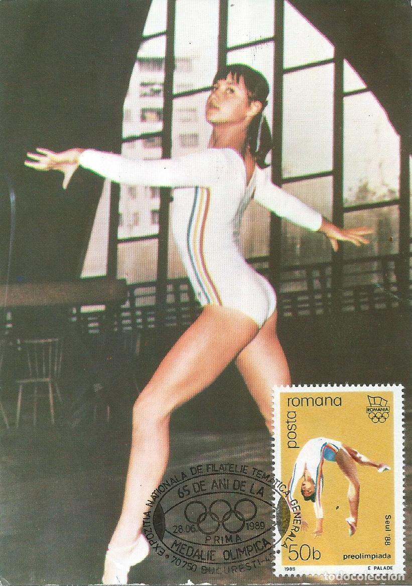 Sellos: 1989. RUMANIA/ROMANIA. M&Aacute;XIMA/MAXIMUM CARD. GIMNASIA/GYMNASTICS. YVERT 3806. DEPORTES/SPORTS.