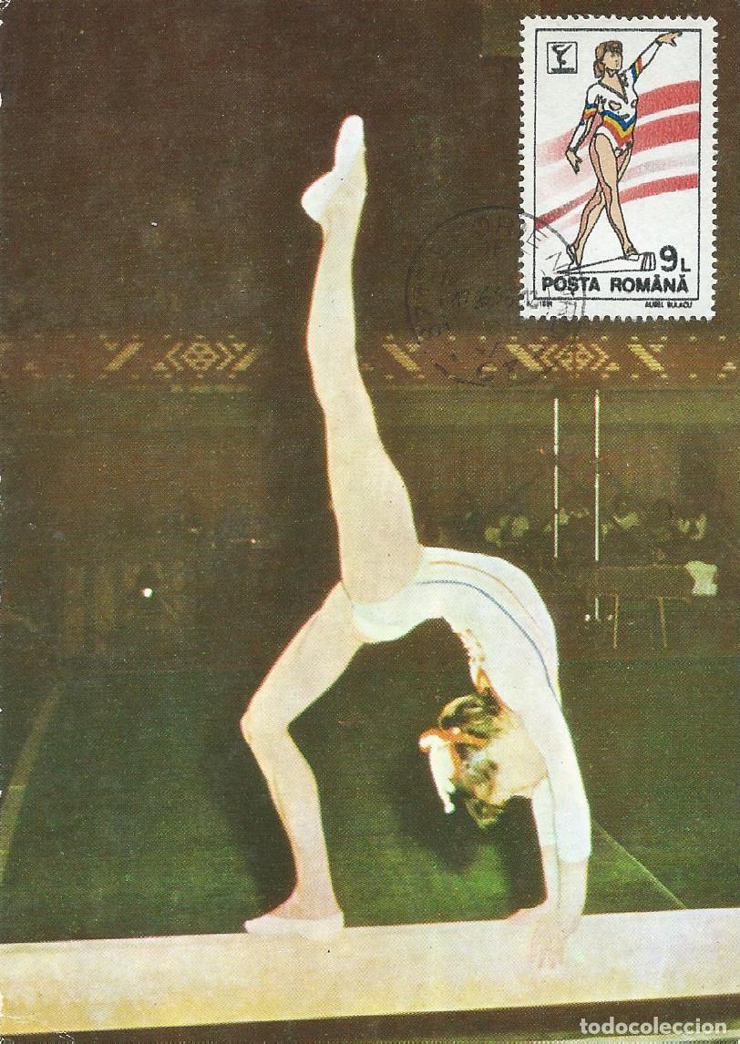 Sellos: 1993. RUMANIA/ROMANIA. M&Aacute;XIMA/MAXIMUM CARD. GIMNASIA/GYMNASTICS. YVERT 3939. DEPORTES/SPORTS.