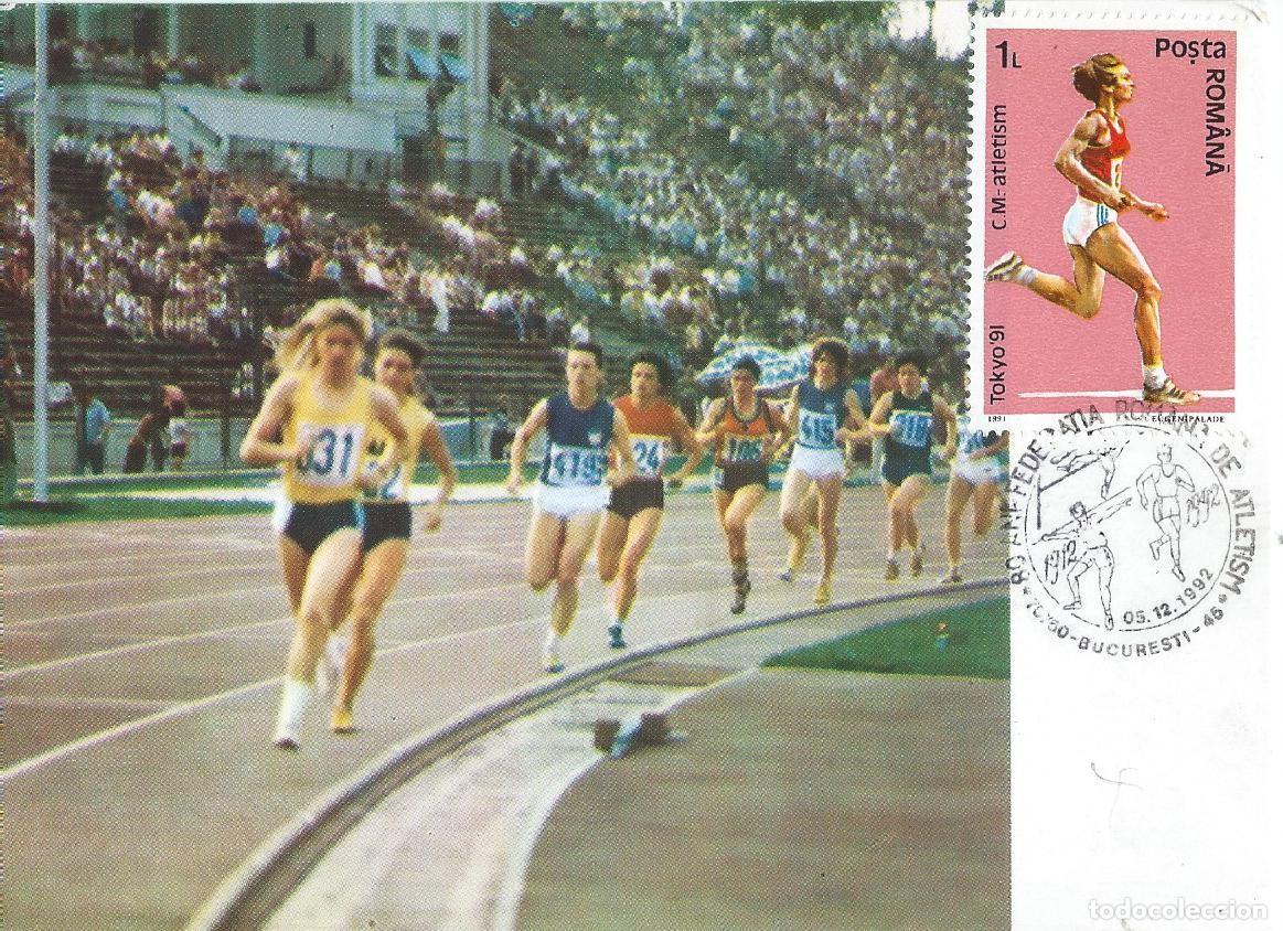 Sellos: 1992. RUMANIA/ROMANIA. M&Aacute;XIMA/MAXIMUM CARD. ATLETISMO/ATHLETICS. CARRERAS. YT 3960. DEPORTES/SPORTS.