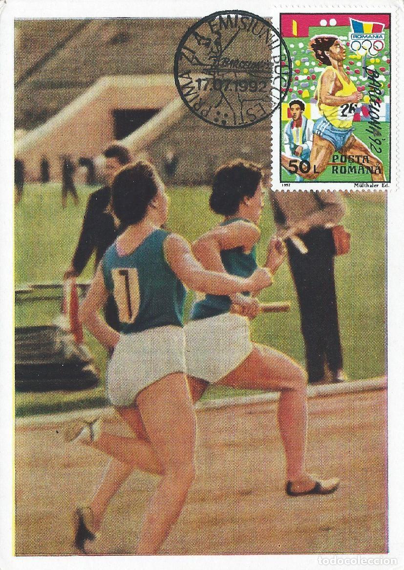 Sellos: 1992. RUMANIA/ROMANIA. M&Aacute;XIMA/MAXIMUM CARD. ATLETISMO/ATHLETICS. YT 4030. DEPORTES/SPORTS.