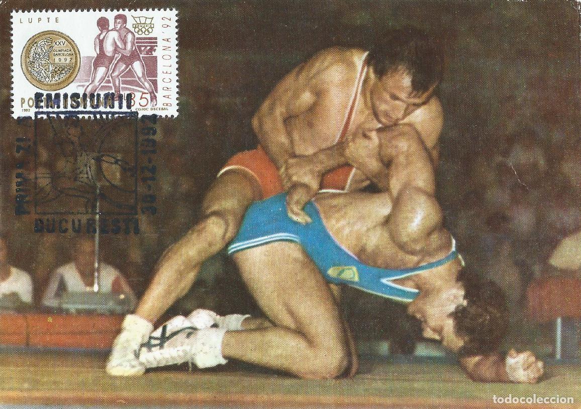 Sellos: 1992. RUMANIA/ROMANIA. M&Aacute;XIMA/MAXIMUM CARD. LUCHA/WRESTLING. YT HB 226. DEPORTES/SPORTS.