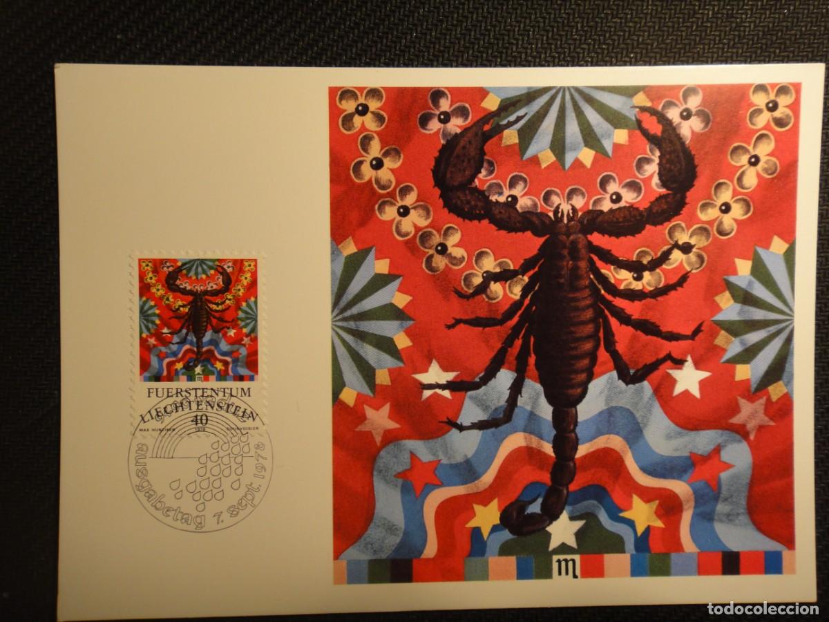 Selos: Liechtenstein, Tarjeta M&aacute;xima- Tema hor&oacute;scopos- Escorpi&oacute;n- a&ntilde;o, 1978, ref 8912