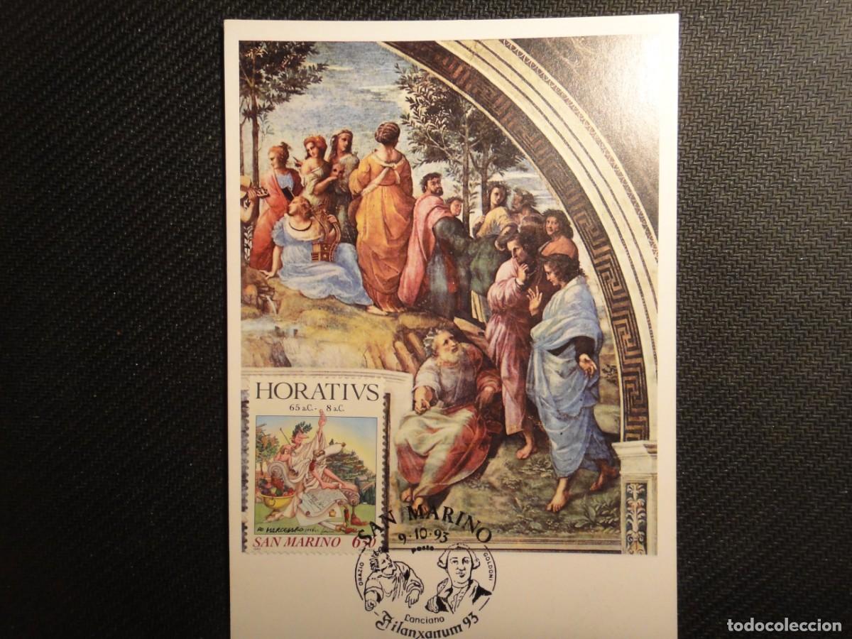 Briefmarken: San Marino. Tarjeta m&aacute;xima, Bimillenario muerte de (Quinto Orazio Flacco) a&ntilde;o 1993, ref 8770/1