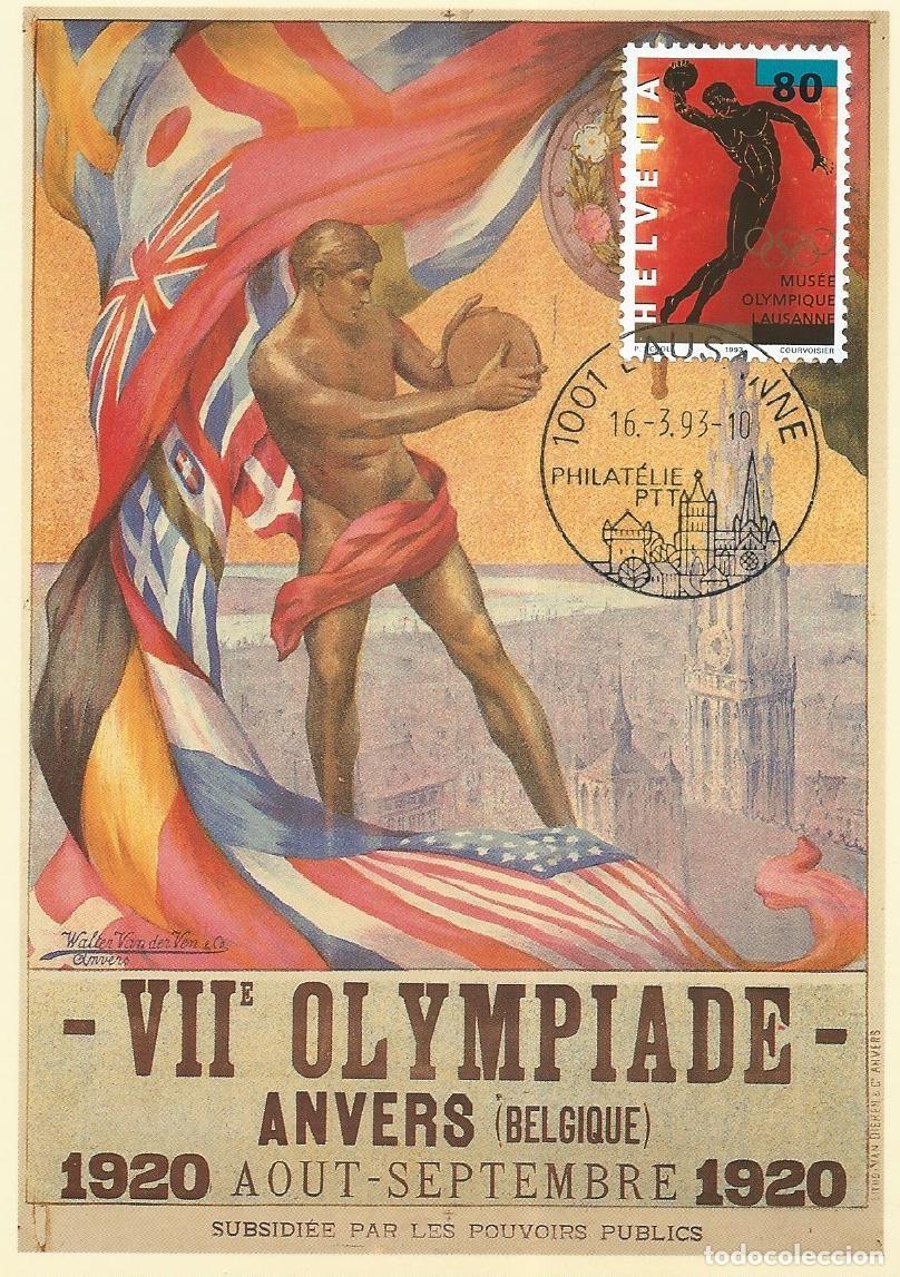 Sellos: 1993. SUIZA/SWITZERLAND. M&Aacute;XIMA/MAXIMUM CARD. ATLETISMO/ATHLETICS. DISCO. YT 1422. DEPORTES/SPORTS.