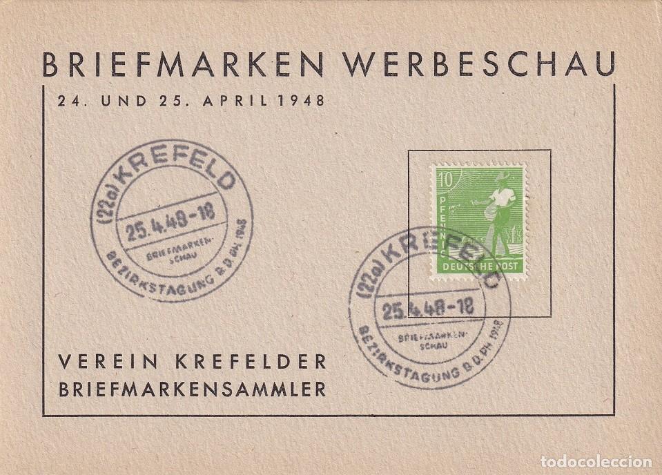 Sellos: Tarjeta 1948 Alemania bajo ocupaci&oacute;n aliada (Zona Brit&aacute;nica / Bizona) - Muestra Publicitaria sellos