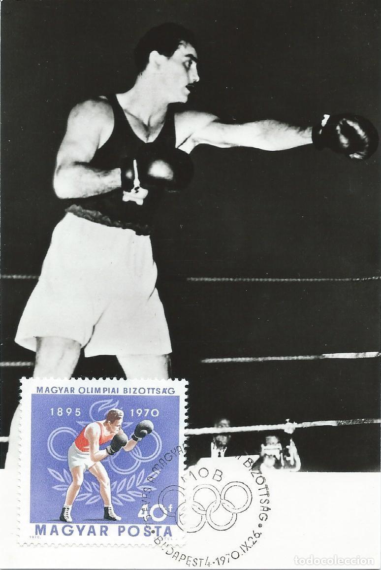 Sellos: 1970. HUNGR&Iacute;A/HUNGARY. M&Aacute;XIMA/MAXIMUM CARD. BOXEO/BOXING. YVERT 2120. DEPORTES/SPORTS.